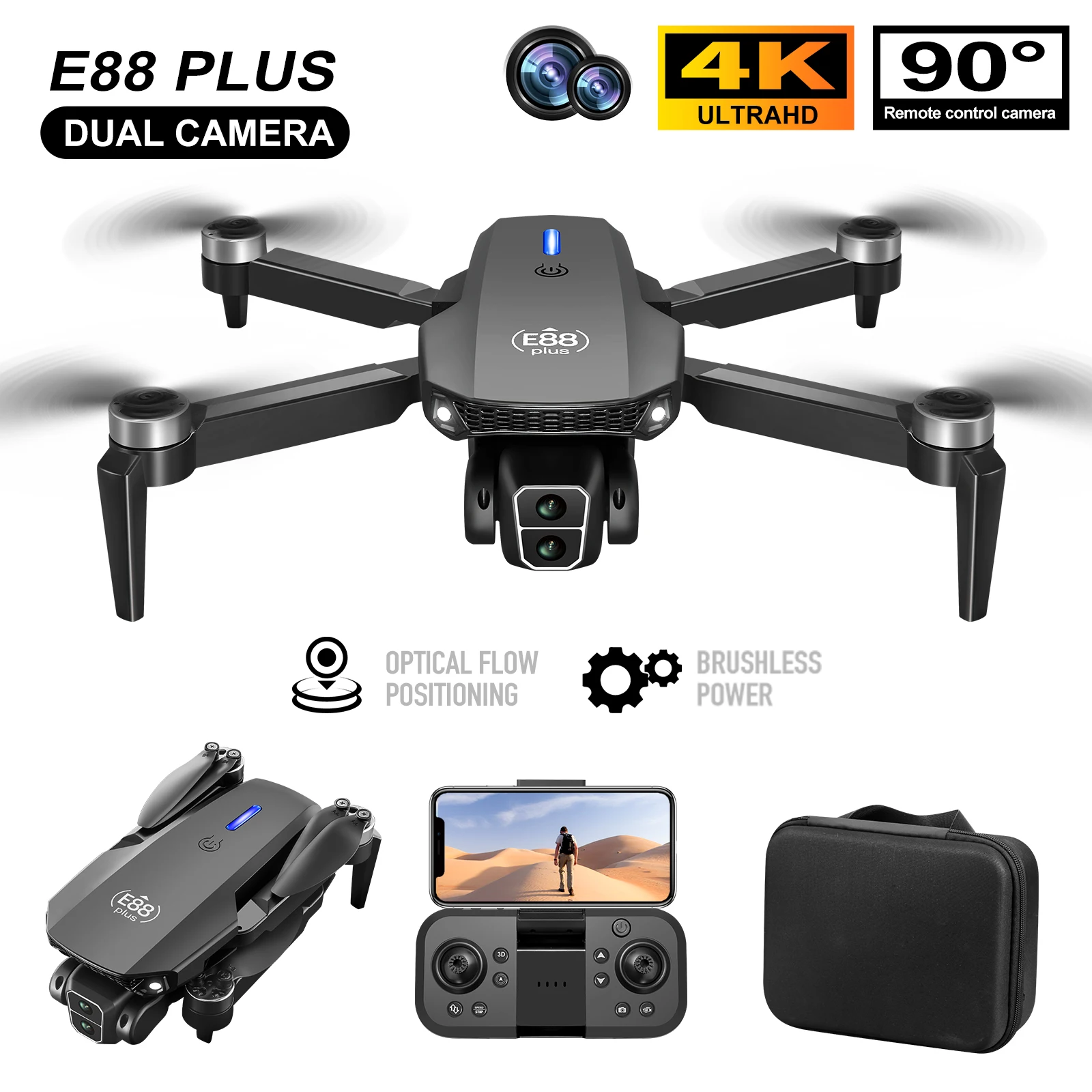 Drone Battery Box - طائرة بدون طيار E88 Plus Quadcopter