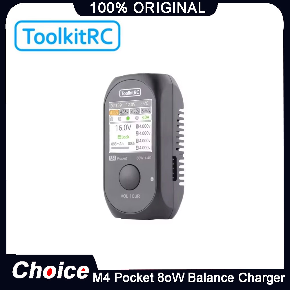 Drone Battery 4S - شاحن ToolkitRC M4 Pocket صغير بقوة
