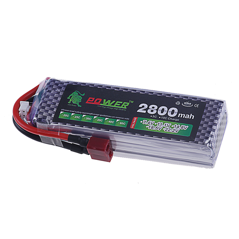 2800mAh 3S 11.1V 40C FPV الطائ - مراجعة Drone Battery Lipo وسعره